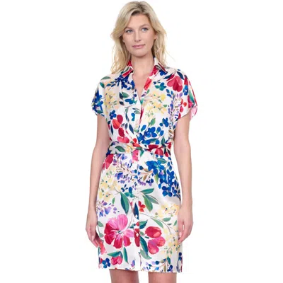GOTTEX GOTTEX GARDEN DREAM BUTTON-DOWN SHIRT DRESS COVER-UP