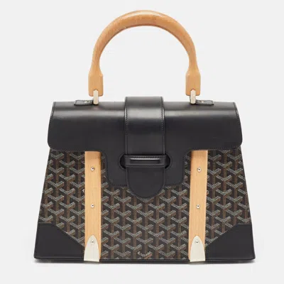 GOYARD INE COATED CANVAS AND LEATHER SAIGON MM TOP HANDLE BAG