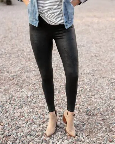 GRACE & LACE FAUX LEATHER LEGGINGS IN BLACK