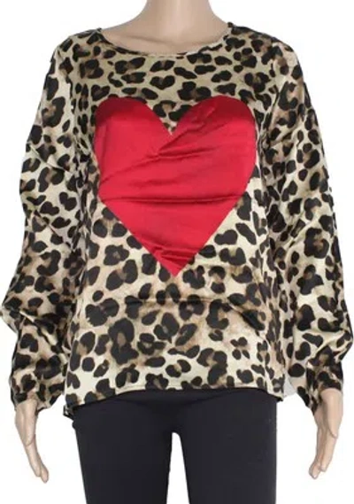 GRACE GRACE DAMEN TUNIKA BLUSE SHIRT SWEATER T-SHIRT TOP OBERTEIL HERZ SEIDE LEOPARD