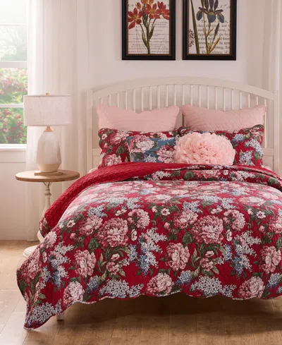 GREENLAND HOME FASHIONS MILLIE MODERN FLORAL PRINT 3-PC. QUILT SET, KING