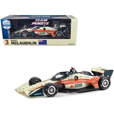 GREENLIGHT 1-18 SCALE DALLARA INDYCAR NO.3 SCOTT MCLAUGHLIN GOOD RANCHERS TEAM PENSKE ROAD COURSE CONFIGURATION