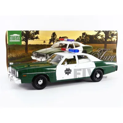 GREENLIGHT 1-18 SCALE DIECAST 1975 PLYMOUTH FURY CAPITOL CITY POLICE MODEL CAR GREEN & WHITE