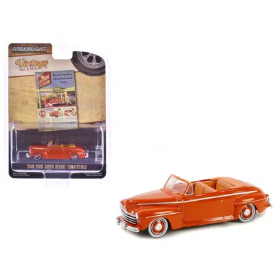 GREENLIGHT 1-64 VINTAGE AD CARS SERIES 10 DIECAST MODEL CAR WITH CHEVRON SUPREME FOR 1946 FORD SUPER DELUXE CON