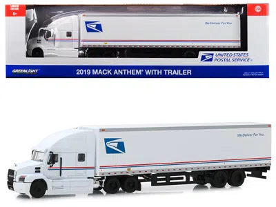 GREENLIGHT 2019 MACK ANTHEM 18 WHEELER TRACTOR-TRAILER "USPS" (UNITED STATES POSTAL SERVICE) "WE DELIVER FOR YO