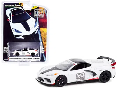 GREENLIGHT 2020 CHEVROLET CORVETTE C8 STINGRAY WHITE AND BLACK "ROAD AMERICA OFFICIAL PACE CAR" "HOBBY EXCLUSIV
