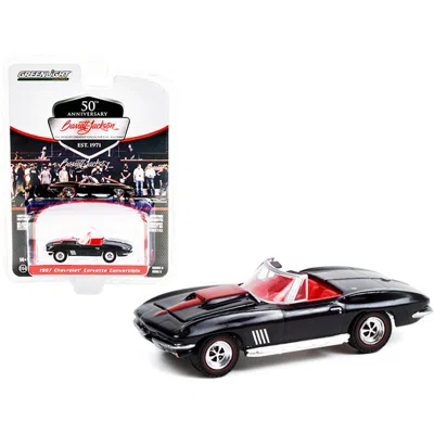 GREENLIGHT 2.75 IN. 1-64 SCALE CORVETTE CONVERTIBLE INTERIOR 1967 CHEVROLET DIECAST MODEL CAR BLACK & RED