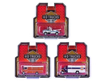 GREENLIGHT HEAVY DUTY H. D. TRUCKS SET OF 3 PIECES SERIES 25 1/64 DIECAST MODELS BY GREENLIGHT