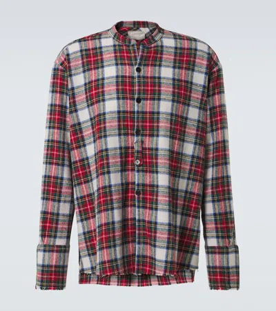 GREG LAUREN PLAID COTTON SHIRT
