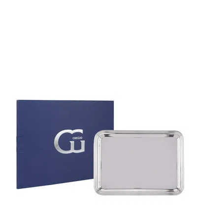 GREGGIO SILVER PLATED GEORGIAN RECTANGULAR TRAY WITH HANDLES