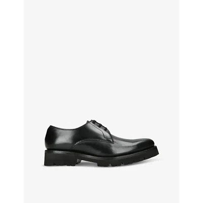 GRENSON MENS BLACK GARDENER LACE-UP LEATHER DERBY SHOES EUR 44 / 10 UK