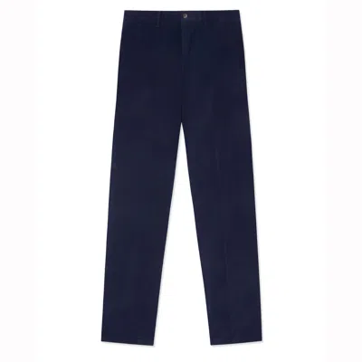 GRESHAM BLAKE MEN'S BLUE NAVY COTTON STRETCH CHINO