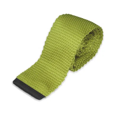 GRESHAM BLAKE MEN'S GREEN SKINNY KNIT TIE