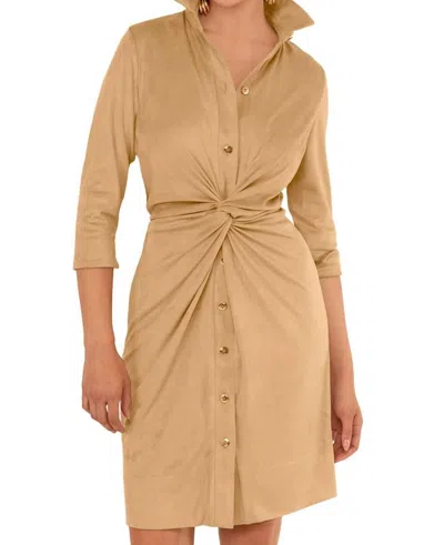 GRETCHEN SCOTT TWIST & SHOUT DRESS IN BEIGE