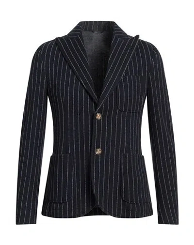 GREY DANIELE ALESSANDRINI GREY DANIELE ALESSANDRINI MAN BLAZER MIDNIGHT BLUE SIZE 38 POLYESTER, COTTON