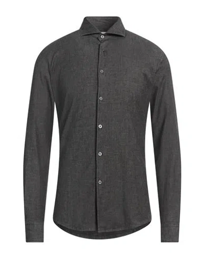 GREY DANIELE ALESSANDRINI GREY DANIELE ALESSANDRINI MAN DENIM SHIRT CHARCOAL SIZE 15 ¾ COTTON, ELASTANE