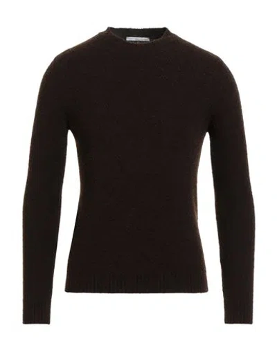 GREY DANIELE ALESSANDRINI GREY DANIELE ALESSANDRINI MAN SWEATER DARK BROWN SIZE 44 WOOL, ACRYLIC, POLYAMIDE