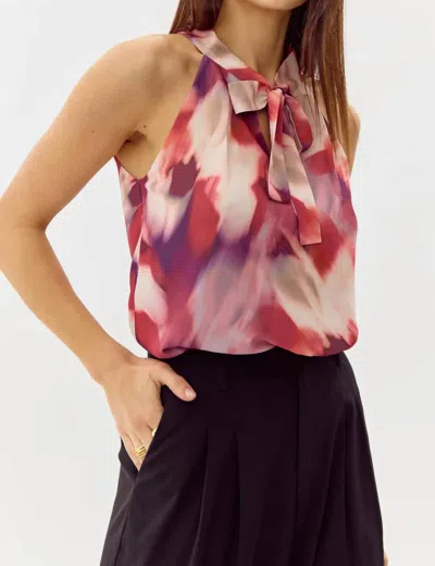 GREYLIN VENICE PRINTED HALTER TOP IN PINK