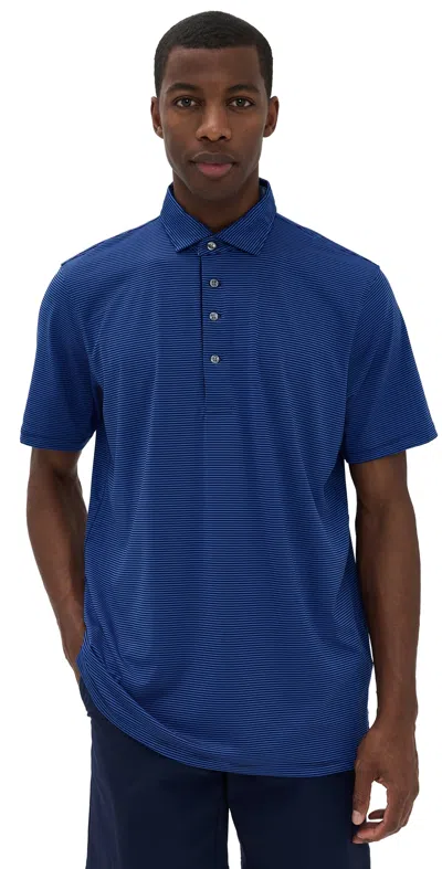 GREYSON SARANAC STRIPED POLO DART/MALTESE BLUE