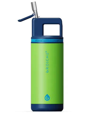 GROSCHE ALPINE FLIP 'N SIP 16 OZ. KIDS INSULATED WATER BOTTLE WITH STRAW