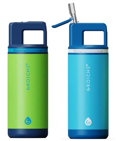 GROSCHE ALPINE FLIP 'N SIP 2-PC. KIDS INSULATED WATER BOTTLE WITH STRAW