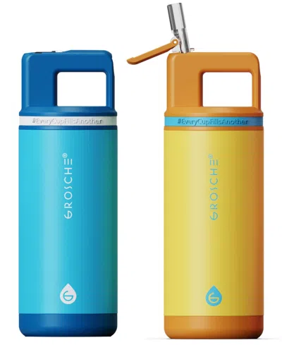 GROSCHE ALPINE FLIP 'N SIP 2-PC. KIDS INSULATED WATER BOTTLE WITH STRAW