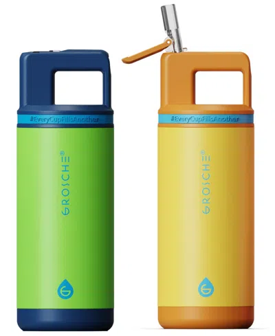 GROSCHE ALPINE FLIP 'N SIP 2-PC. KIDS INSULATED WATER BOTTLE WITH STRAW