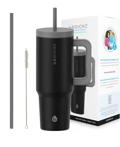 GROSCHE 40OZ INSULATED TUMBLER WITH STRAW AND HANDLE