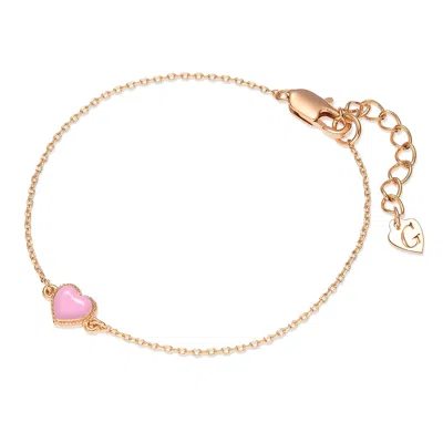 GROSSÉ WOMEN'S GOLD / PINK GOLD & PINK ENAMEL HEART BRACELET, SERIES POP HEART