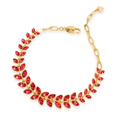 GROSSÉ WOMEN'S GOLD / RED GOLD & SCARLET RED CRYSTAL STATEMENT BRACELET, SERIES COCKTAIL