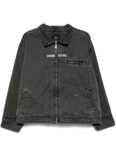 GROUND ZERO DISTRESSED ZIP-UP JACKET