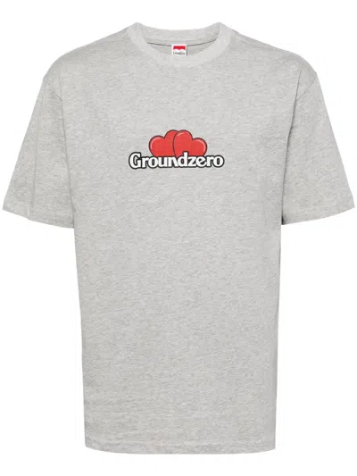 GROUND ZERO LOGO-PRINT COTTON T-SHIRT