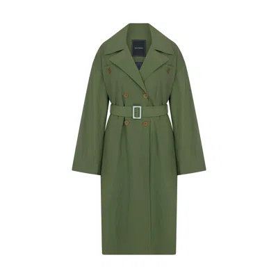 GUAJ LONDON MAPLE TRENCH COAT GREEN WOMEN