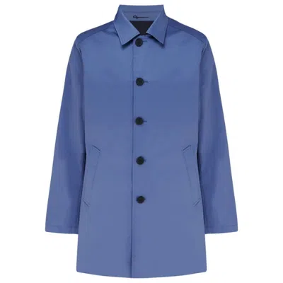 GUARDS LONDON MEN'S BLUE MONTAGUE REVERSIBLE RAINCOAT - NAVY/DENIM