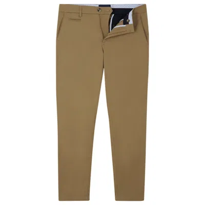 GUARDS LONDON MEN'S BROWN TAILORED CHINOS - TOBACCO