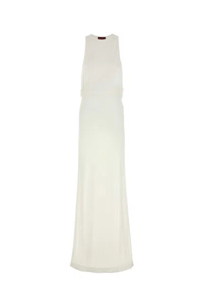 GUCCI GUCCI WHITE CREPE LONG DRESS