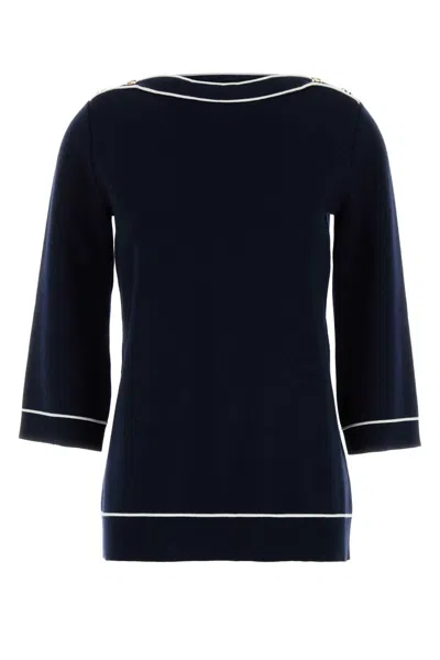 GUCCI GUCCI NAVY BLUE WOOL OVERSIZE SWEATER