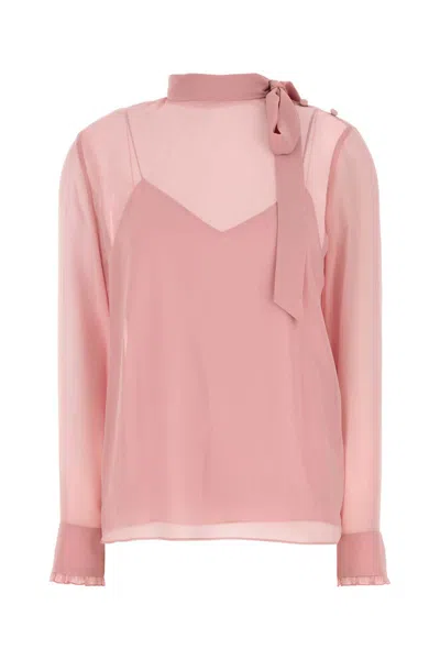 GUCCI GUCCI PINK CREPE BLOUSE