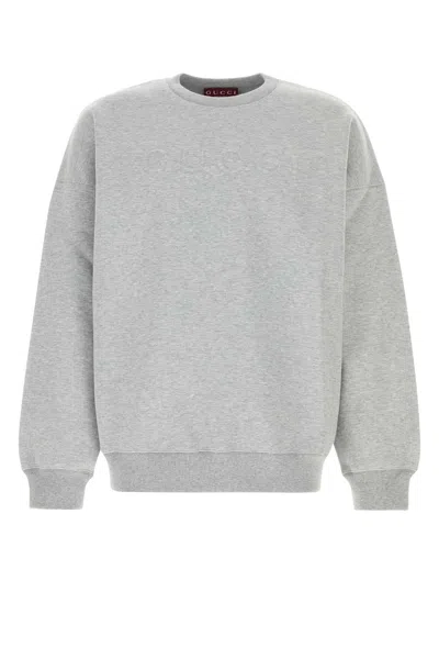 GUCCI GUCCI GREY COTTON BLEND OVERSIZE SWEATSHIRT