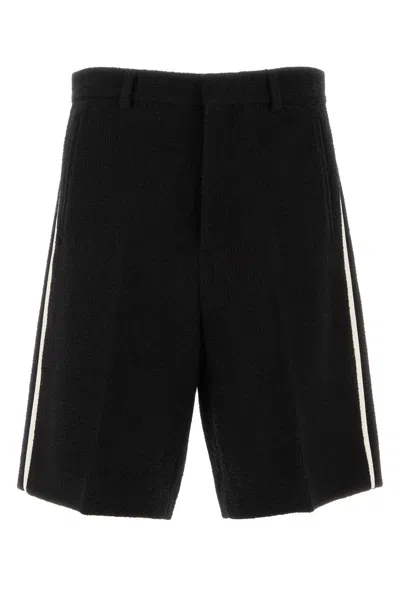 GUCCI GUCCI BLACK BOUCLE BERMUDA SHORTS