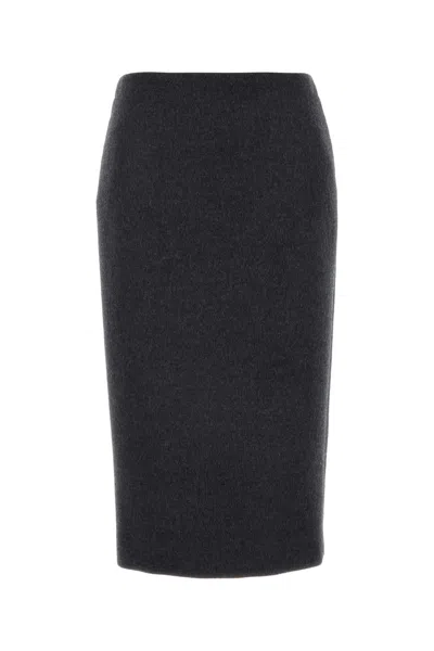 GUCCI GUCCI CHARCOAL WOOL BLEND SKIRT