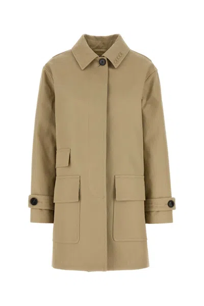 GUCCI GUCCI BEIGE DRILL OVERCOAT