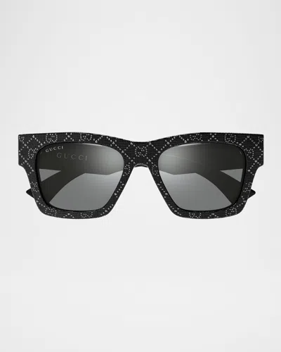 GUCCI RECTANGULAR ACETATE SUNGLASSES