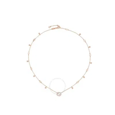 GUCCI GUCCI 18KT ROSE GOLD INTERLOCKING GG NECKLACE WITH 37 ROUND DIAMONDS WEIGHING 0.27CTTW - YBB72940200