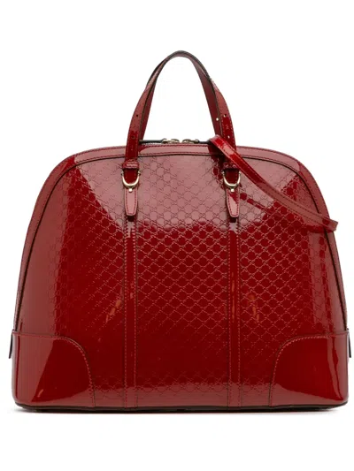 GUCCI 2016-2025 LARGE MICROGUCCISSIMA PATENT NICE DOME TOP HANDLE BAG SATCHEL