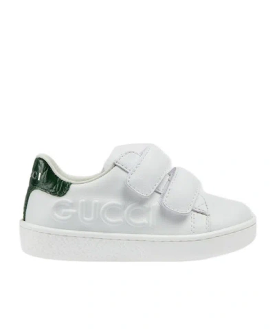 GUCCI GUCCI KIDS ACE ROUND TOE DOUBLE-STRAP SNEAKERS