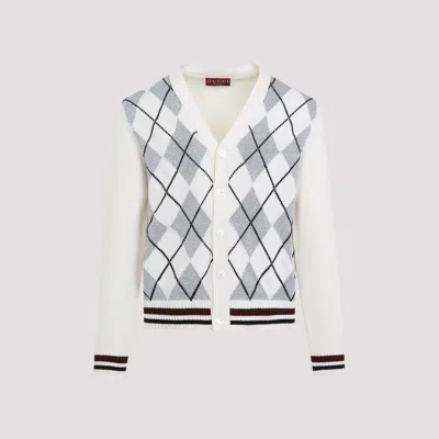 GUCCI GUCCI ARGYLE INTARSIA KNIT CARDIGAN