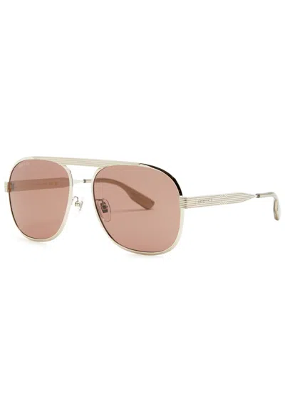 GUCCI GUCCI AVIATOR-STYLE METAL SUNGLASSES