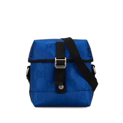 GUCCI GUCCI BLACK BLUE NYLON SHOULDER BAG (PRE-OWNED)