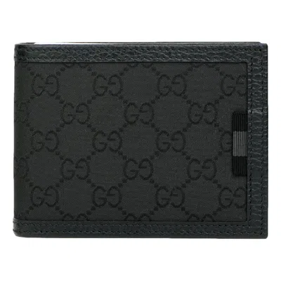 GUCCI GUCCI BLACK GG NYLON WEB BIFOLD WALLET